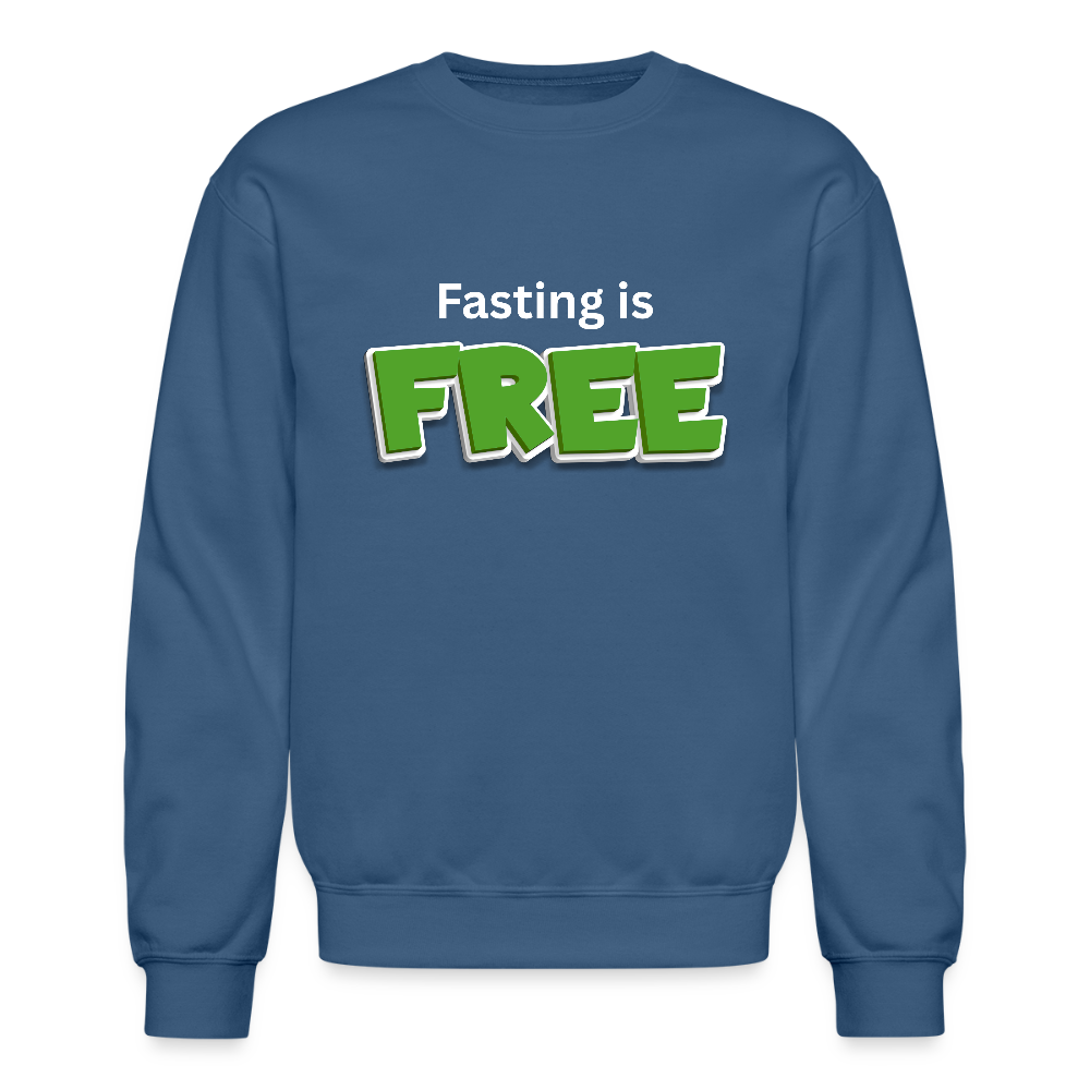 Fasting is Free Sweatshirt - indigo blue